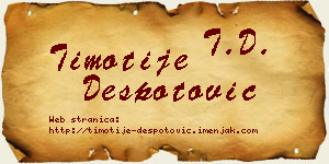 Timotije Despotović vizit kartica